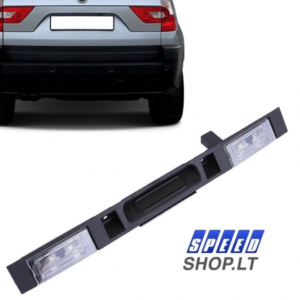 BMW X3 E83 bagažinės rankenos apdaila su numerių apšvietimu 51133403611